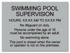 New Jersey Swimming Pool Supervision Sign