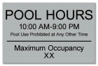 New York Pool Hours and Max Occupancy Sign