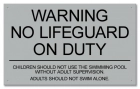 North Carolina No Lifeguard On Duty Sign