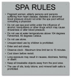 Prince Williams & Virginia Beach Spa Rules Sign
