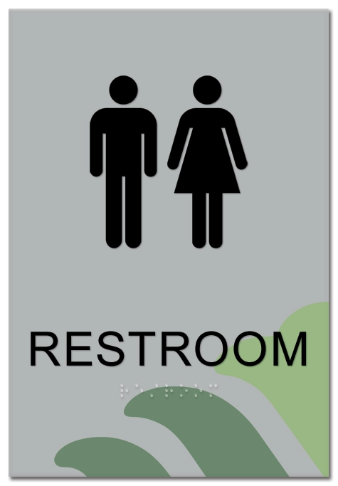 Restroom Sign w/Unisex Symbols