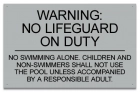 South Dakota No Lifeguard Pool Sign
