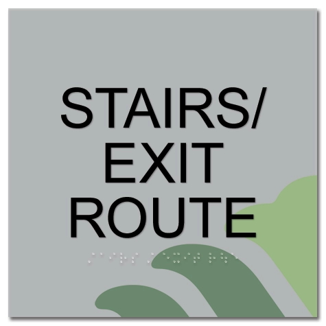 "Stairs/Exit Route" Egress Sign - CA Compliant