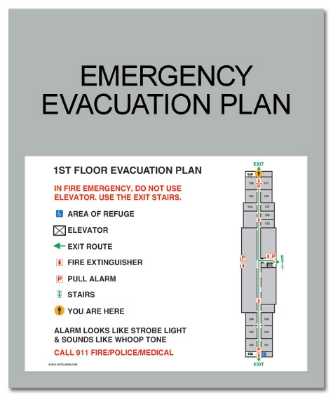 Standard Entrance Evacuation Plans - California Compliant