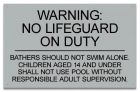 Utah No Lifeguard Pool Sign