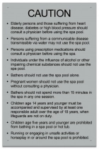 Utah Spa Rules Caution Sign