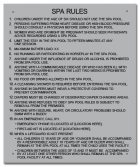 Washington Spa Rules Sign