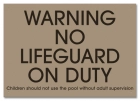 California No Lifeguard on Duty Sign