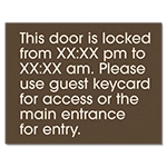 Door Is Locked...w/Hours Sign - Exterior Grade