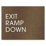 "Exit Ramp Down" Egress Sign - CA Compliant