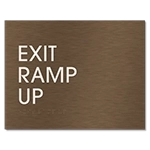 "Exit Ramp Up" Egress Sign - CA Compliant