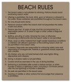 Illinois Beach Rules Sign