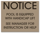 Illinois Handicap Lift Pool/Spa Sign