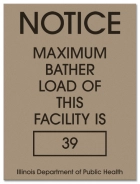 Illinois Maximum Bather Load Pool & Spa Sign