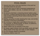 Indiana Pool Rules Sign
