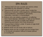 New Hampshire Spa Rules Sign