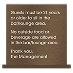 Tabletop Bar/Lounge Sign