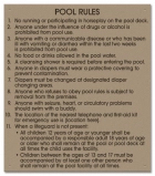 Washington Pool Rules Sign