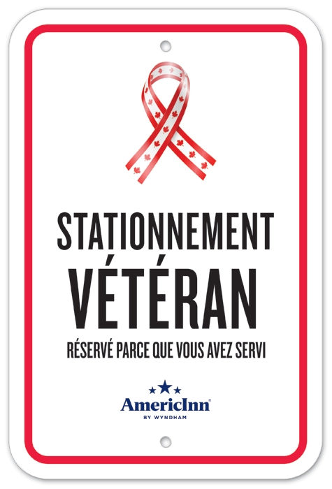 Canada Veteran Parking Sign - French - AmericInn