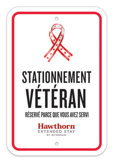 Canada Veteran Parking Sign - French - Hawthorn