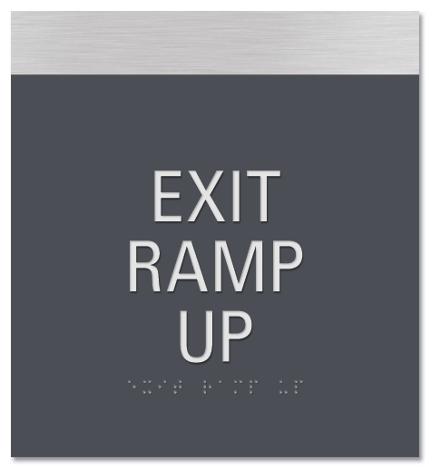 "Exit Ramp Up" Egress Sign - CA Compliant
