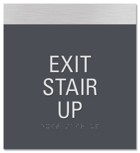 "Exit Stair Up" Egress Sign - CA Compliant