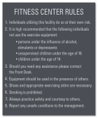 Fitness Center Rules