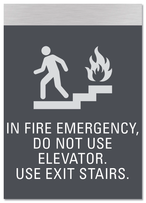 In Fire Emergency w/Symbol - No Braille