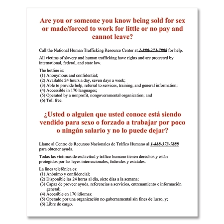 Multi-State Human Trafficking Help Notice