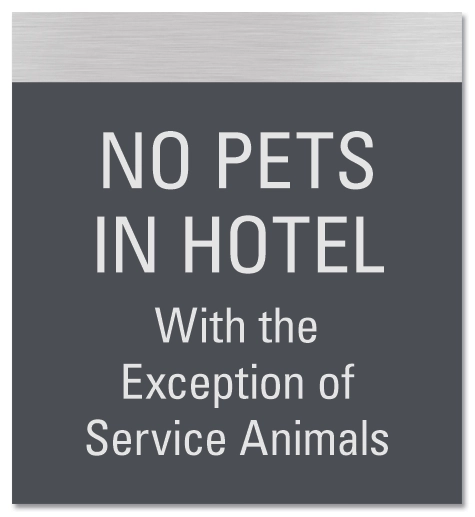 No Pets In Hotel Sign