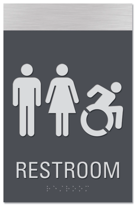 Restroom Sign w/Unisex & Dynamic ISA Symbols