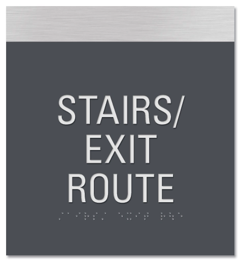 "Stairs/Exit Route" Egress Sign - CA Compliant