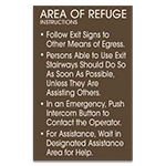 Area of Refuge Instructions Sign