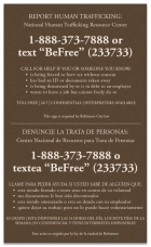 Baltimore, Maryland Large Human Trafficking Notice - Acrylic