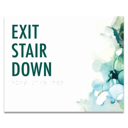 Exit Stair Down Egress Sign - CA Compliant
