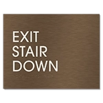 "Exit Stair Down" Egress Sign - CA Compliant