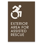 Exterior Area for Assisted Rescue Sign - Dynamic ISA Symbol