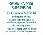 Front Desk Pool Supervision Sign - NJ Compliant