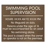 Front Desk Pool Supervision Sign - NJ Compliant