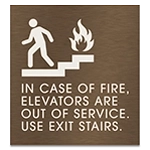 In Case of Fire, Elevators Are Out of Service - No Braille