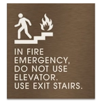 In Fire Emergency, Do Not Use Elevator... - No Braille