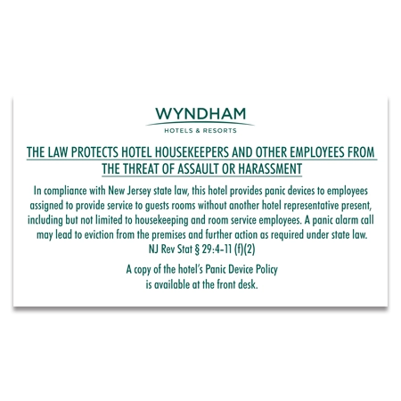 New Jersey Panic Button Sign