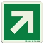Photoluminescent Directional Arrow Sign (Diagonal)