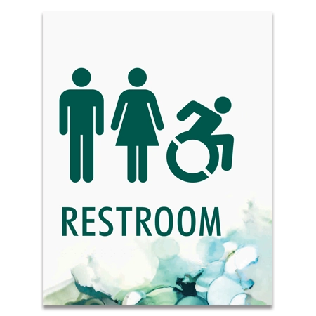 Restroom Sign w/Unisex & Dynamic ISA Symbols