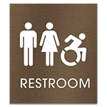 Restroom Sign w/Unisex & Dynamic ISA Symbols