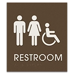 Restroom Sign w/Unisex & ISA Symbols - Exterior