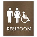 Restroom Sign w/Unisex & ISA Symbols