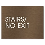 "Stairs/No Exit" Egress Sign - CA Compliant