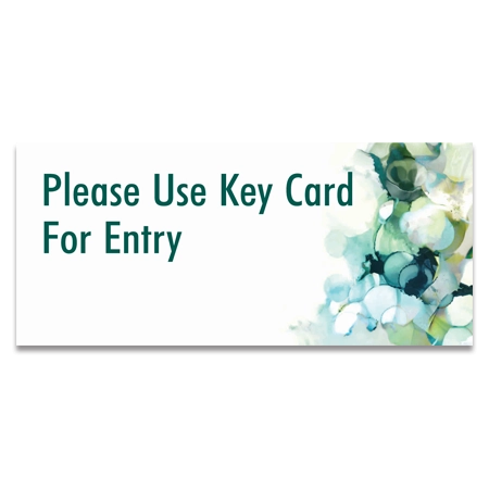 Use Key Card For Entry Sign