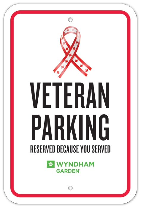 Wyndham Garden Veteran Parking Sign - Canada